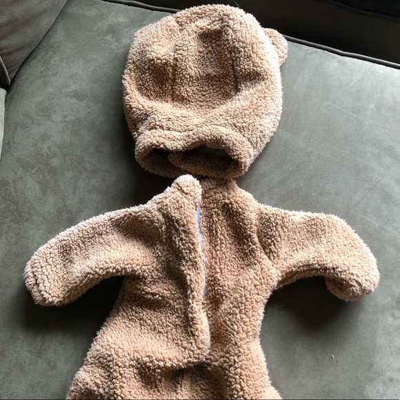 Rubie’s Fluffy Fleece Footie Hat Bodysuit Bear Kid - Picture 7 of 13